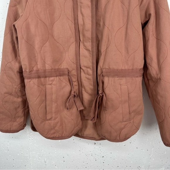 Promesa Large Mauve Pink Slow Lane Quilted Drawstring Zip Up Jacket - Picture 8 of 16